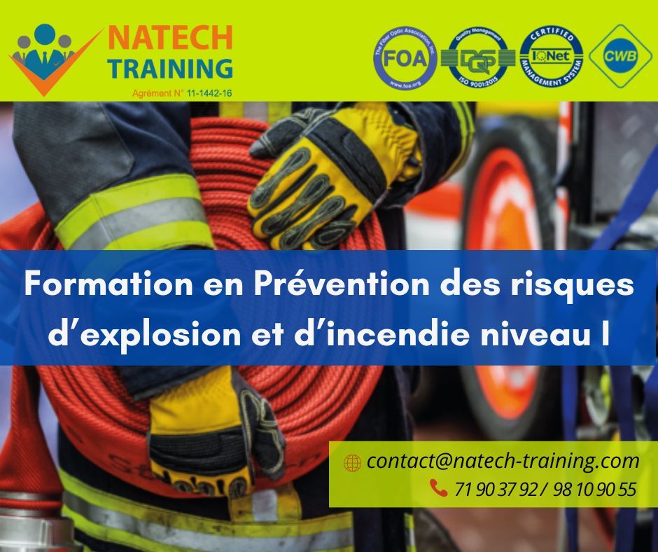 Formation en prévention des risques d'explosion et d'incendie niveau I