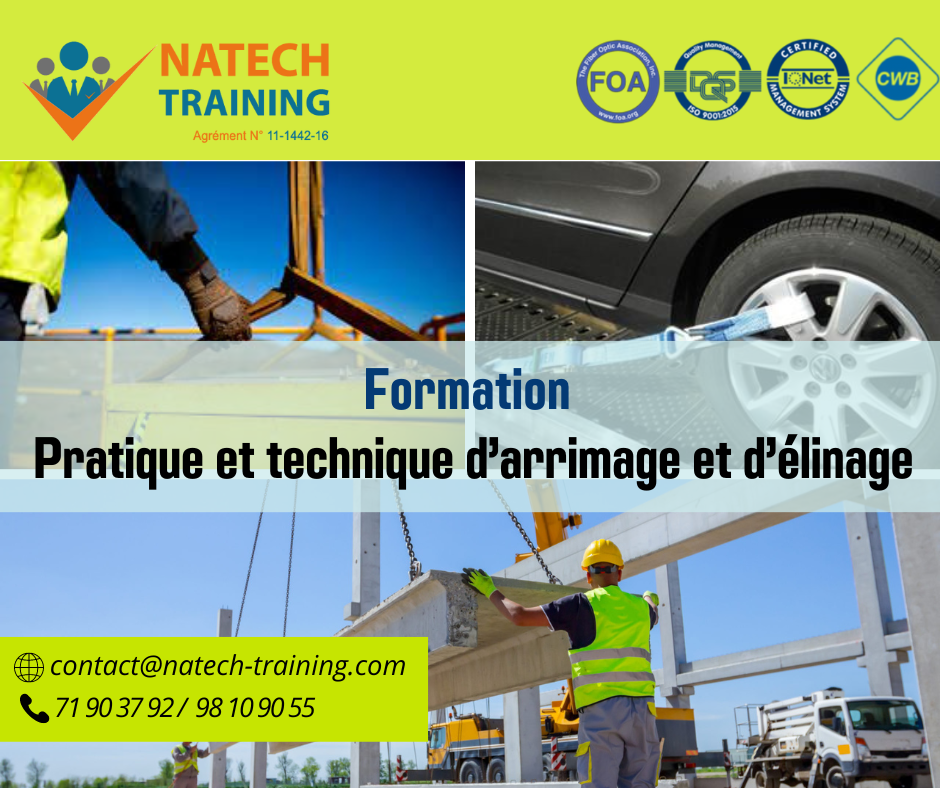 Formation en pratique et technique d'arrimage et d'élingage