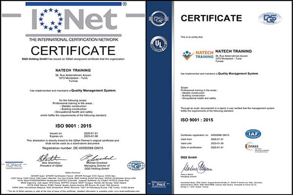 Certification IQNET de Natech Training