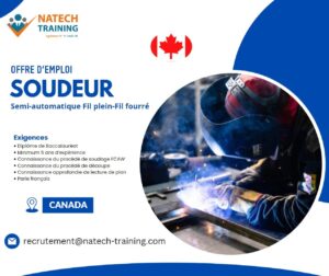 Offre d'emploi au Canada pour les soudeurs MIG-MAG