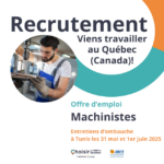 Offre d’emploi au Canada : Machinistes