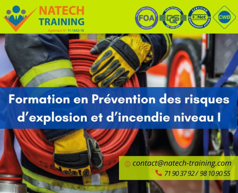 Formation en prévention des risques d'explosion et d'incendie niveau I