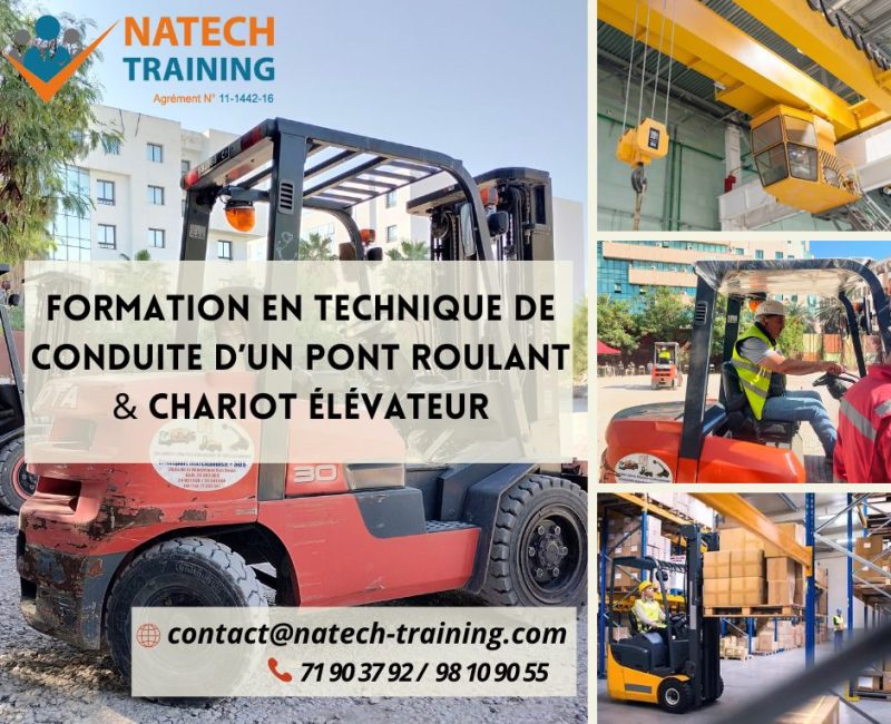 Formation en technique de conduite d'un pont roulant & chariot élévateur